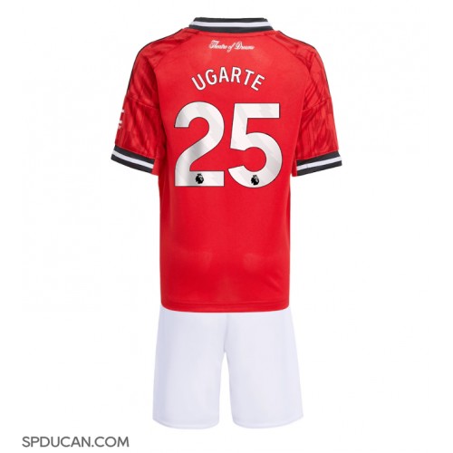Dječji Nogometni Dres Manchester United Manuel Ugarte #25 Domaci 2025-26 Kratak Rukav (+ Kratke hlače)